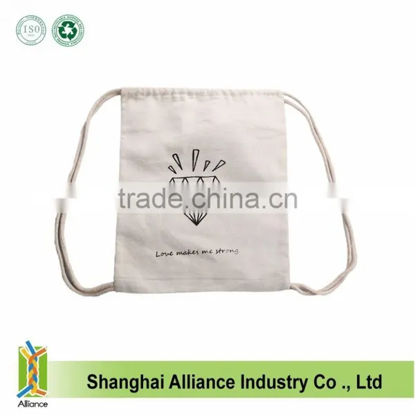 Organic Cotton Drawstring Bag Drawstring Backpack photo-4