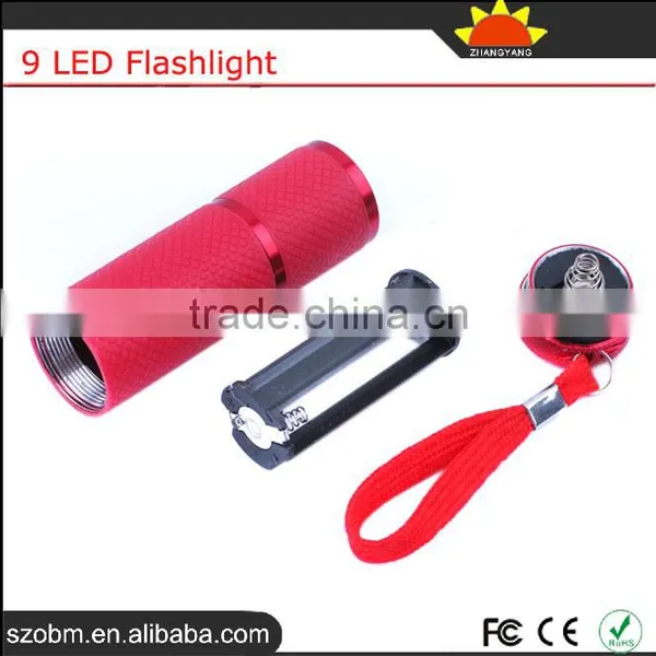 9 LED White Light AA Battery Free Sample Torchlight Cheap Police Flashlight photo-3