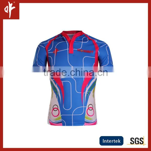Cyan Split Collar Sublimation Rugby Jerseys,Electronic Lines Training Club Singlet, photo-3