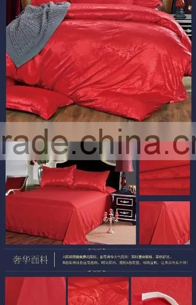 Jacquard Home Textile Imitated Silk Woven 4-9 Pcs Rayon Silk Bedding Set photo-3