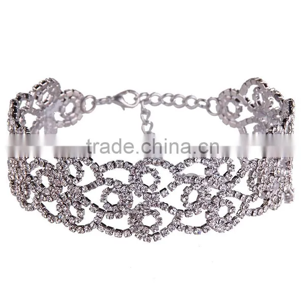 Women Fashionable Rhinestone Gems Choker Necklace for Girls photo-5