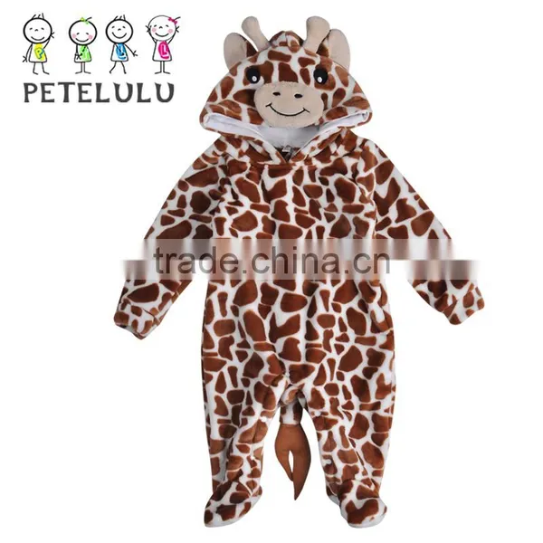2017 Spring Animal Cos Fleece Baby Bodysuit Giraffe Wholesale Children Clothing