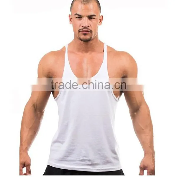 Men Blank Scoop Neck Bodybuilding Tank Tops