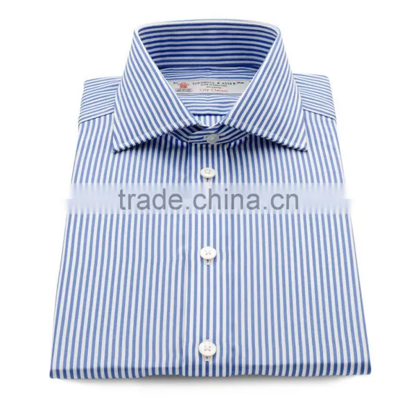 2015 Men Contrast Collar Latest Style Cotton Custom Dress Shirt photo-4