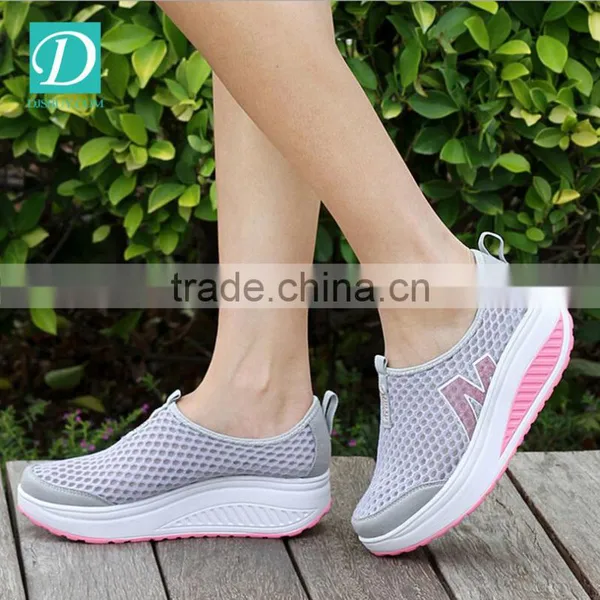 Height Increasing Summer Casual Shoes For Women Swing Wedges Shoes Breathable photo-4