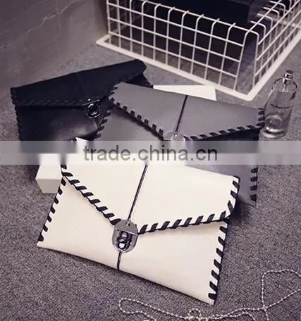 DY0136Z Europea Fashion Ladies pu Leather Knitted Clutch Bag photo-2