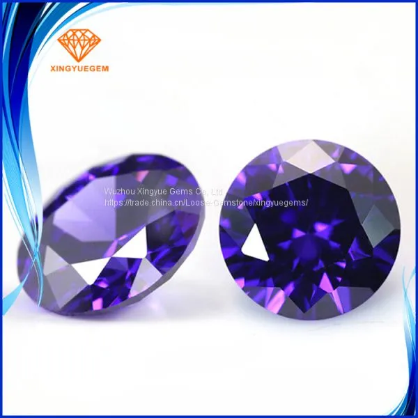 Factory Wholesale Cubic Zirconia 2A 3A 5A , Round Shape Amethyst Color Cubic Zirconia Stone, Customized Make Welcome photo-2