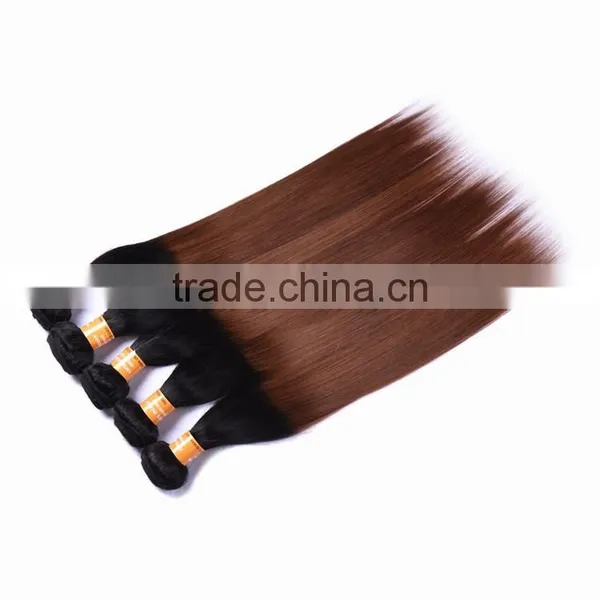 2016 NEW Product Malaysian Remy Human Hair Silky Straight Hair Weft 2 Tone Color Ombre Hair 1B/30 photo-2