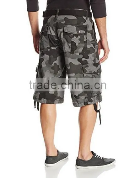 Men's All-Season Belted Ripstop Short Pants Camo Garment Factory Wholesale photo-2