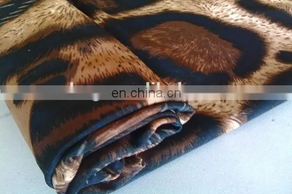 Shaoxing Winfar Textile Open End Spinning 30s Rayon Viscose Spandex Leopard Printed Fabric For Clothing photo-3