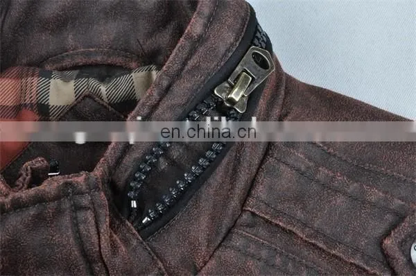 2015 New Leather Motorbike Men Denim Jackets photo-4