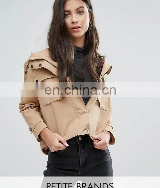 High Quality Fashion Long Sleeve Latest Design Women PU Leather Jacket photo-2
