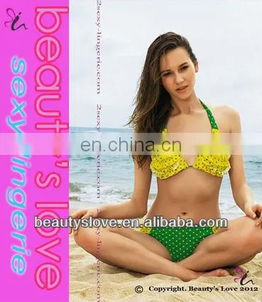 Sexy Ladies Lycra Bra and Shorts Bikini Cheap Swimwear