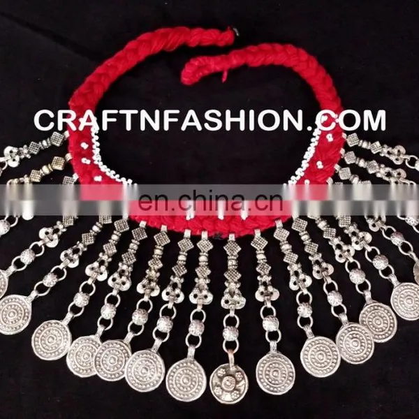Vintage Afghan Kuchi Tribal Megh Craft Necklace Vintage Afghanistan Kuchi Nomad Old Tribal Choker Gypsy Necklace photo-3