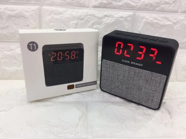 T1 New Mesh Gift Bluetooth Stereo Portable Wireless Band Time Alarm Clock TF Card Mini Bluetooth Speaker photo-5