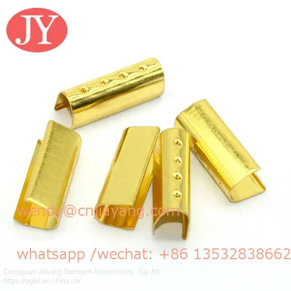 Dongguan Jiayang 4 Dots Metal Crimps 20mm Cord End Metal Fold Over Strong Crimp Head photo-4