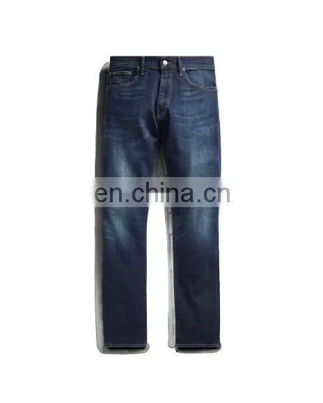 Diznew Custom Large Size Men's Dark Blue Straight Denim Fabrics Jeans photo-2