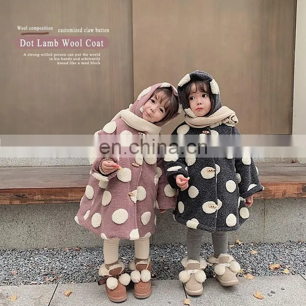 5898/Fashion Lamb Wool Warm Winter Coats for Girls High Quality Dot Casual Thicken Coat photo-5