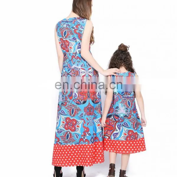 2019 New Vintage Print Clothes Women Long Dress Wholesale Mommy And Me Apparel (this Link for WOMAN) photo-6