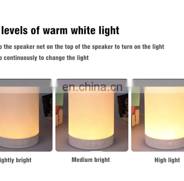 Creative Wake Up Sound Clock FM Radio Bluetooth Speaker LED Night Light Lamp Touch Control photo-3
