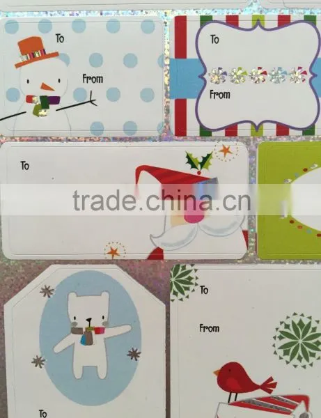 Holographic, Foil, Silver Stamp Xmas Gift Tag Labels Sticker Book photo-4