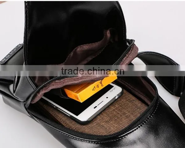 Wholesale Fashion Design PU Leather Man Chest Bag Waist Bag Messenger Bag photo-6