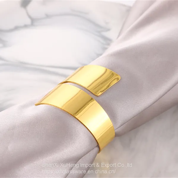 High Quality Wedding Banquet Decorations Napkin Ring Gold Silver Luxury For Tableware photo-2