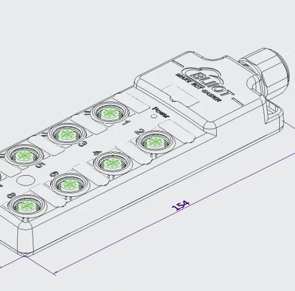 M12 PNP 4Port IP69K Waterproof Prefabricated Cable Sensor Junction Box for Packing Machine photo-2