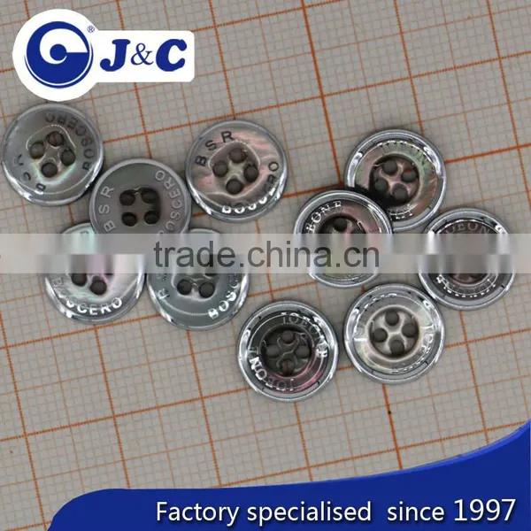 Black MOP Shell Buttons ,mother of Pearl Sea Shells Shirt Buttons With Plating Side photo-2