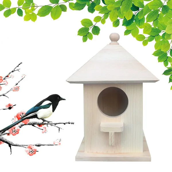Creative Outdoor Solid Wood Bird House photo-4