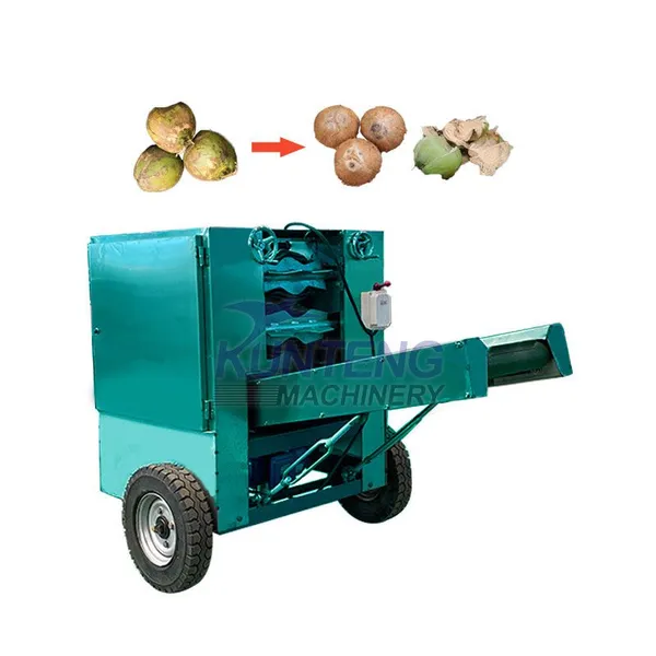Automatic Movable Coconut Husk Decorticator Coconut Peeler Coconut Shell Processing Line