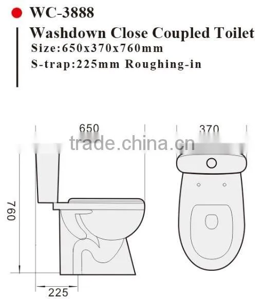 WC-3888 Siphonic One-Piece Toilet With Soft Closing Cover Ramp Down Closer, Water Closet Toilet Bowl photo-2