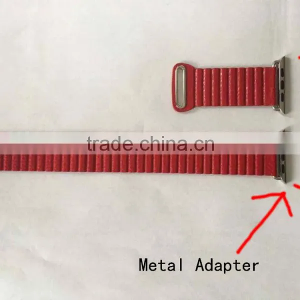 Genuine Leather Loop For Apple Watch Strap 42mm 38mm With Metal Adapter Adjustable Magnetic photo-3