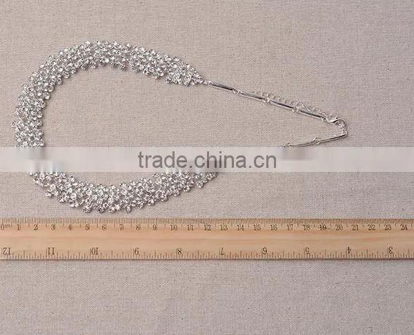 Hot Sale Women's Wedding Jewellery Sets Red Rhinestone Bride Necklace Set photo-5