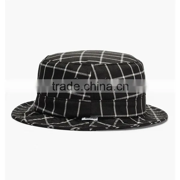 2015 Wholesale Fashion Checked Cooling Felt Bucket Hat photo-2