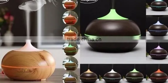 300ml Aroma Essential Oil Diffuser,Amazon Wood Grain Ultrasonic Cool Mist Whisper-Quiet Humidifier With Color LED Lights photo-3