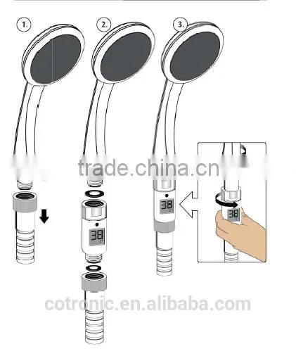 0- 69C Digital Thermometers Waterproof Shower Head Water Temperature w/ Alarm photo-4