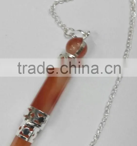 Carnlian Pencil Wand Stone Pendulum photo-2