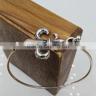 OEM Antique Silver Men Women Fleur De Lis Charm Bracelets Bangles photo-3