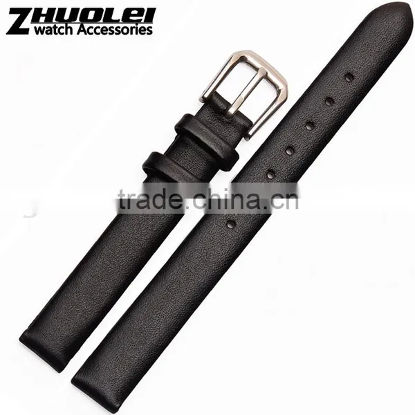 6|8|10|12mm High Quality Genuine Leather Watch Strap With Stainless Steel Buckle Wholesale 3PCS photo-5