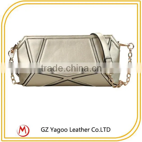 Casual Patchwork Handbag Clutch Lady Bag With Metal Strap photo-2