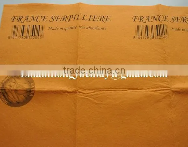 Logo Printed Needle Punched Nonwoven Fabric Orange Super Absorbent Floor Cleaning Cloth photo-2