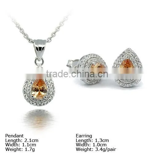 [SZH-1205] 925 Silver Jewelry Set With CZ Stones, Micro Pave Setting, Wedding Jewelry Sets. photo-4
