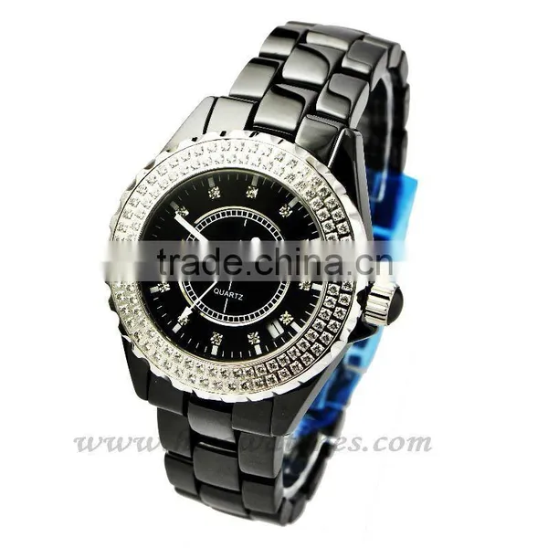 Diamond Wrist Watch Black Ceramic Watches