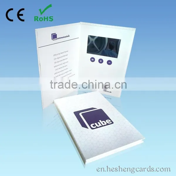 7 Inch Customized Printing Video Brochure Card for Gift ,invitation ,business photo-3