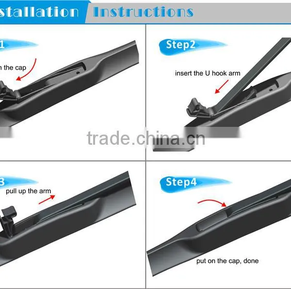 Hybrid Universal Wiper Blade for All Japanese Car With Three Part ABS Spoiler photo-6