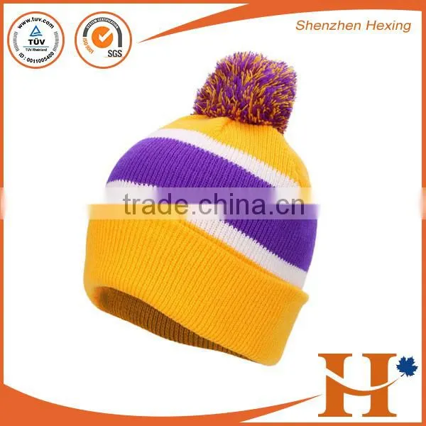 Cute Cartoon Knitted Beanie Winter Hats Pom Hip Hop Cheap Custom Skull Hats photo-3
