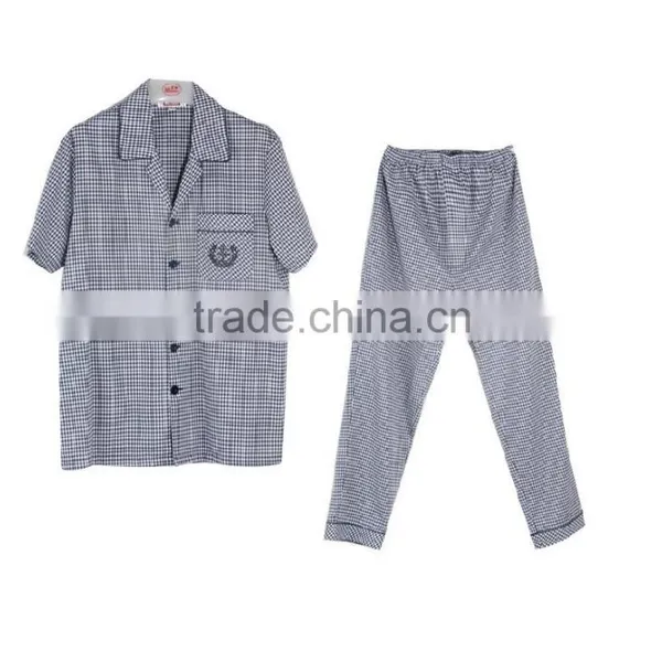 2015 New Mens Summer Short Sleeve Latticed Sleeping Suit