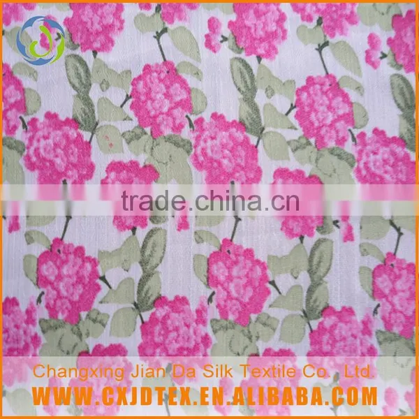 Soft Bedding Textile Cheap Microfiber Fabric Peach Skin Chiffon Custom Fabric Printed Flower