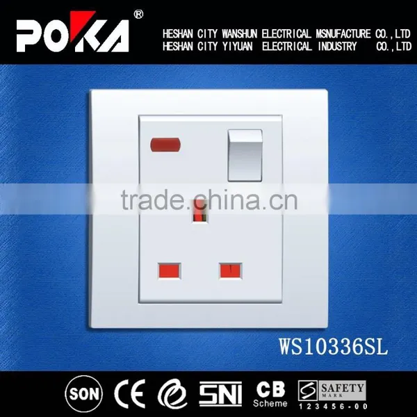 13A Single Schuko Socket Outlet With Light